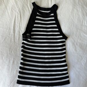 Striped Black and White Women's Top